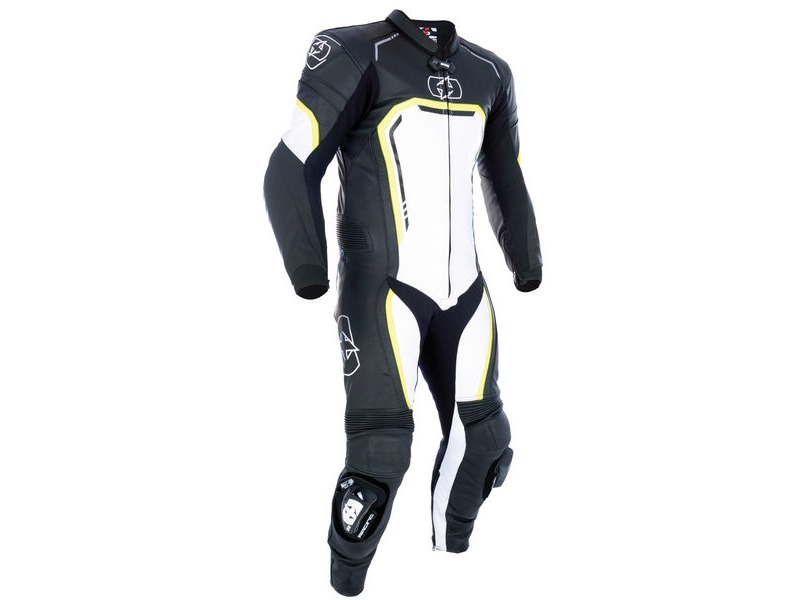 OXFORD Stradale MS Leather 1 Pc Suit Black/ White/ Fluo click to zoom image