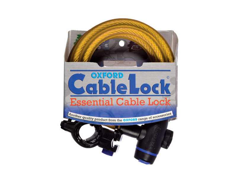 OXFORD Cable Lock 12mm x 1800mm - Gold click to zoom image