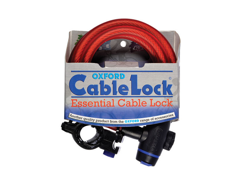 OXFORD Cable Lock 12mm x 1800mm - Red click to zoom image