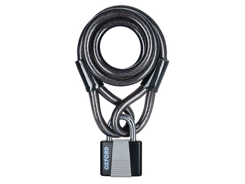 OXFORD Loop Lock10 Cable Lock+Padlock 10mmx1800mm click to zoom image