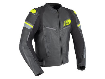 OXFORD Cypher 1.0 Leather MS Jkt Blk/Yel Fluo