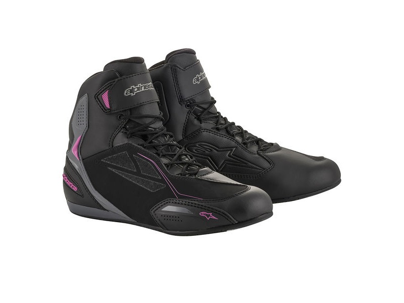 ALPINESTARS Stella Faster-3 DS Shoe Bk Dk Gry Fuchs click to zoom image