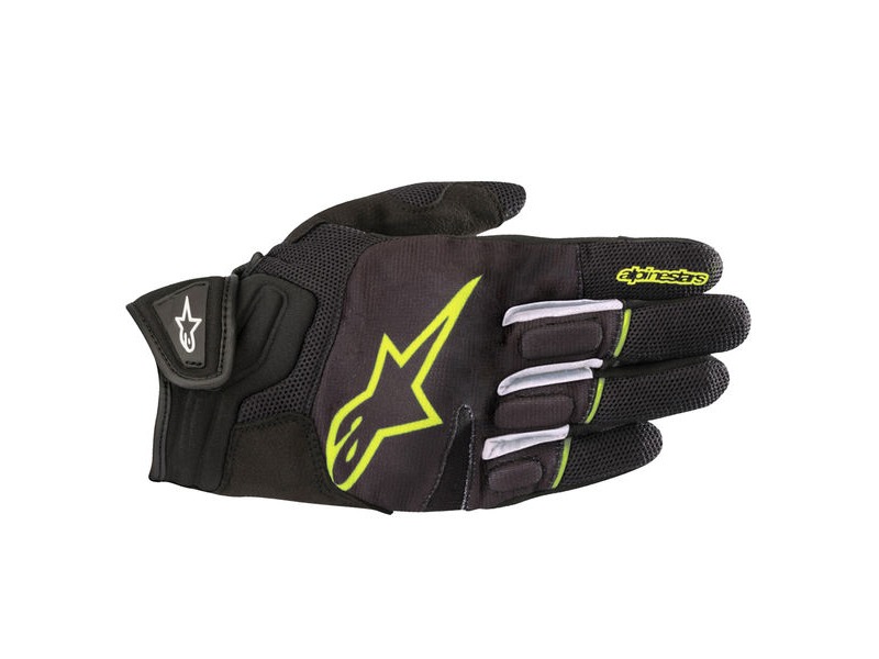 ALPINESTARS Atom Gloves Black Yellow Fluo click to zoom image