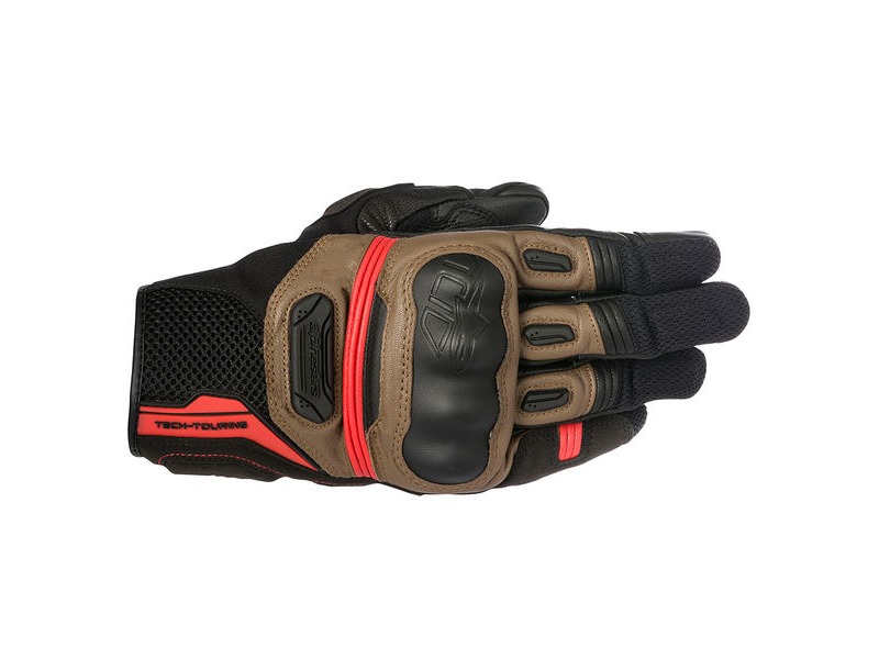 ALPINESTARS Highlands Glove Black Tobacco Brown Red click to zoom image