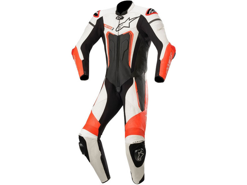 ALPINESTARS Motegi V3 Leather Suit 1 Pc B/W Red Fluo click to zoom image