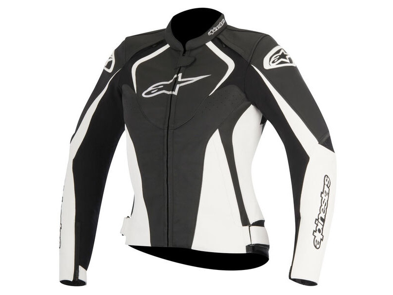 ALPINESTARS Stella Jaws Leather Jacket Blk/Wht click to zoom image