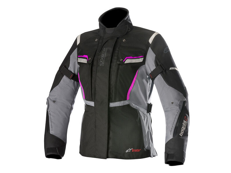 ALPINESTARS Stella Bogota V2 Drystar Jacket Black Dark Grey Fuchsia click to zoom image