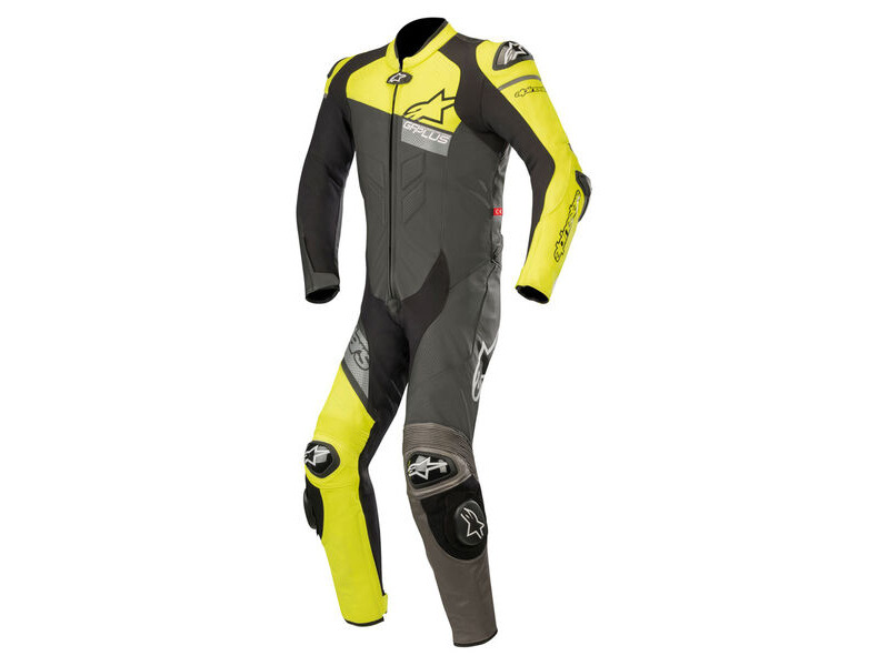 ALPINESTARS Gp Plus Venom Leather Suit Black Yellow Fluo Gray click to zoom image