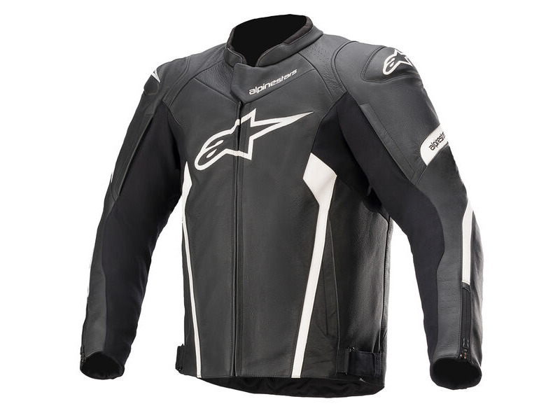 ALPINESTARS Faster V2 Leather Jacket Black White click to zoom image