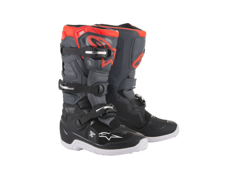 ALPINESTARS Tech 7S Youth - Black Dark Gray Red Fluo click to zoom image