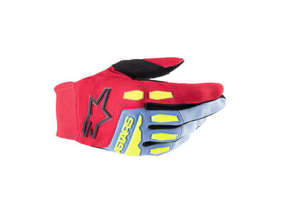 ALPINESTARS Full Bore Gloves - Light Blue / Red Berry