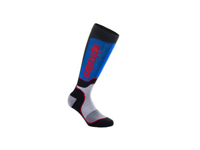 ALPINESTARS Youth MX Plus Socks Black White Royal Blue - M-L (US 3-6, EU 34-38)