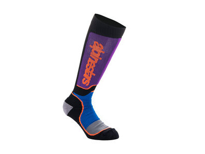 ALPINESTARS Youth MX Plus Socks Black Royal Blue Purple - M-L (US 3-6, EU 34-38)