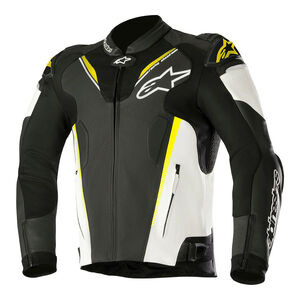 ALPINESTARS Atem V3 Leather Jacket Black White Yellow Flou 