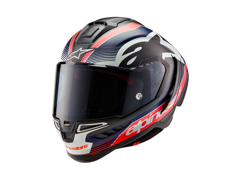 ALPINESTARS Alpine Supertech R10 Team Helmet Ece06/Fim Blk Carb R/F D Blue Matt click to zoom image
