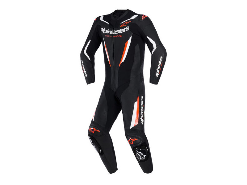 ALPINESTARS GP Force V2 Leather Suit 1PC Blk Wht Red Fluo click to zoom image