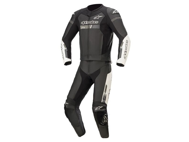 ALPINESTARS Gp Force Chaser Leather Suit 2 Pc Black White click to zoom image