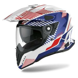 AIROH Commander Adventure Helmet - 'Boost White/Blue' (Gloss) 2022