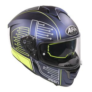 AIROH Spark Flow Fluro Yellow / Blue Circuit Matt click to zoom image
