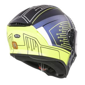 AIROH Spark Flow Fluro Yellow / Blue Circuit Matt click to zoom image