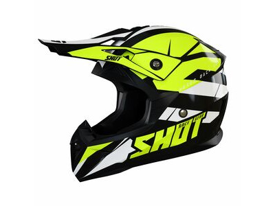 SHOT MX Helmet Pulse Revenge Black Neon Yellow White Glossy