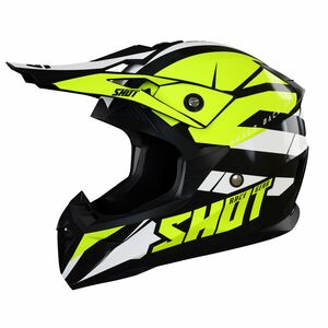 SHOT MX Helmet Pulse Revenge Black Neon Yellow White Glossy 2022