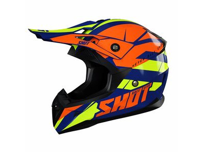 SHOT MX Helmet Pulse Revenge Navy Orange Neon Yellow Glossy