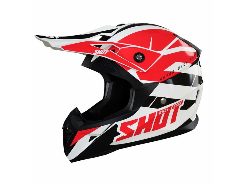 SHOT MX Helmet Pulse Revenge White Red Black Glossy click to zoom image