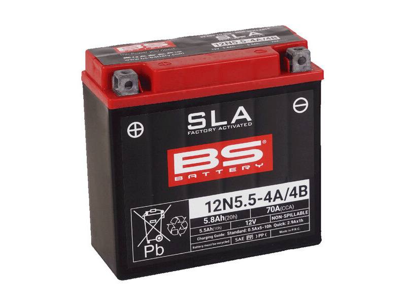 BS BATTERIES 12N5.5-4A SLA (12N5.5-4A/4B SLA) (WC) Factory Activated Battery click to zoom image