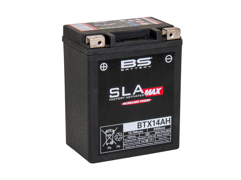 BS BATTERIES BTX14AH SLA Max (WC) Factory Activated Battery click to zoom image