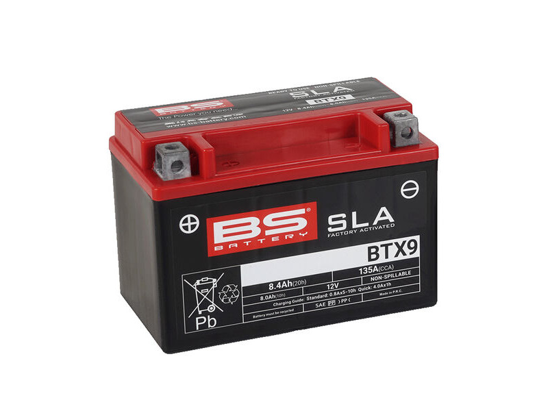 BS BATTERIES BTX9 SLA (WC) Factory Activated Battery click to zoom image
