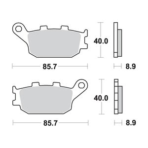 AP RACING SR Supersport Sinter Rear Disc Pads #257SR click to zoom image