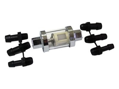 BIKE IT Glass Fuel Filter With 1/4in 5/16in and 3/8in Adaptors