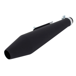 BIKE IT Universal Silencer 19" Cone- Fixed Baffle 38<>45mm Id Bracket Matt Black Inc 