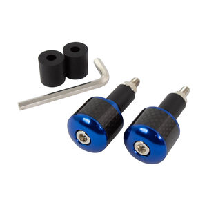 BIKE IT Blue 18mm Bar Ends With Carbon Fibre Insert click to zoom image