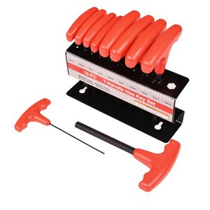 BIKE IT 10pc T-Handle Hexagon Key Sets With Rack click to zoom image