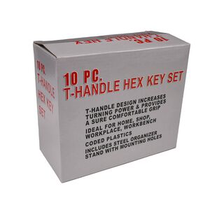 BIKE IT 10pc T-Handle Hexagon Key Sets With Rack click to zoom image