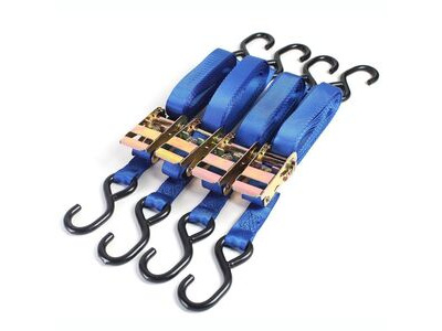 BIKE IT 4 Piece Blue Ratchet Tiedown