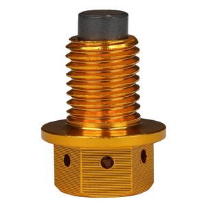 BIKE IT Magnetic Sump Plug Bolt with Oil Cleaning Magnet - M12 (12mm) 1.5 Pitch (Gold) click to zoom image