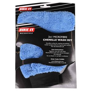 BIKE IT BikeTek 2-IN-1 Microfibre & Sponge Wash Mit click to zoom image