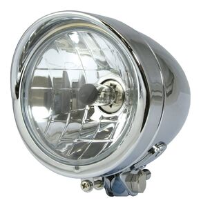 BIKE IT Universal Bullet Chrome Headlight 4½" H4 