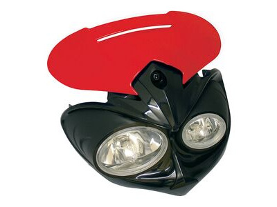 BIKE IT Falcon Fairing Headlight Black/Red H3-12V-55W