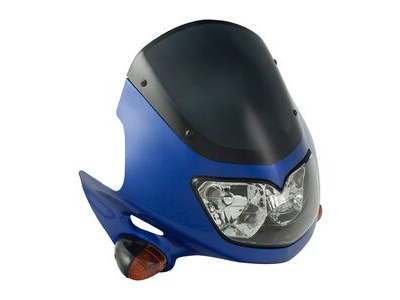 BIKE IT Universal Raptor Fairing Headlight With Indicators Blue 12V 25/25W