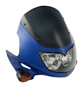 BIKE IT Universal Raptor Fairing Headlight With Indicators Blue 12V 25/25W 