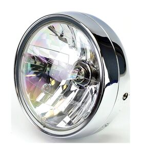 BIKE IT Universal 7" Chrome Headlight E-Marked Right Dip HS1 35/35W 