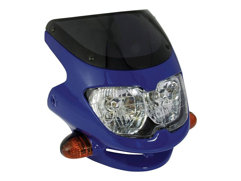 BIKE IT Universal Dash Screen Fairing Headlight Blue click to zoom image