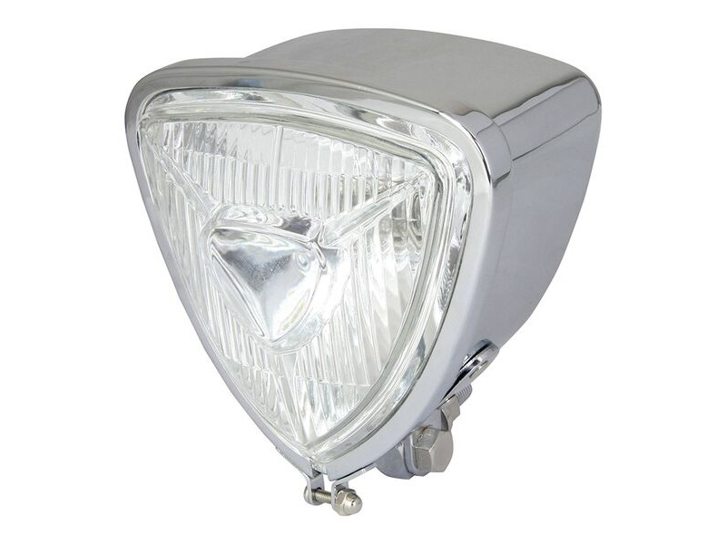 BIKE IT Universal Triangle Chrome Headlight H6 12V 35/35W Centre Dip click to zoom image