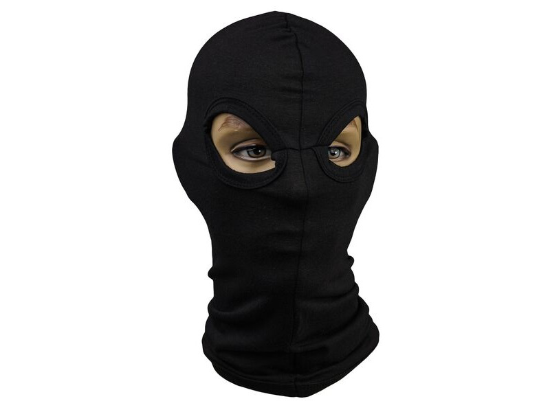 BIKE IT Double Eye Hole Black Balaclava click to zoom image