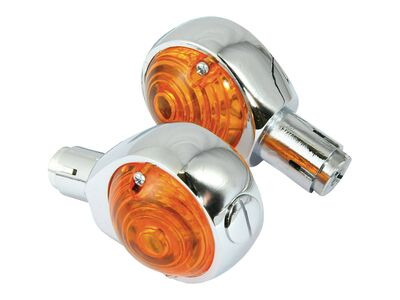 BIKE IT Bullseye Indicators with Chrome Body And Amber Lens -25mm