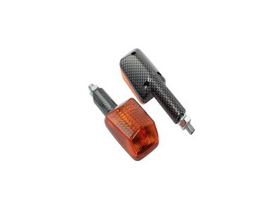 BIKE IT Long Stem Mini Indicators With Carbon Body And Amber Lens